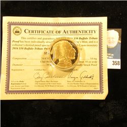 2016 $50 Buffalo Tribute Proof struck for National Collector's Mint. 24Kt Gold Clad Bronze, Gold wei
