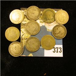 (10) Great Britain Silver Three Pence Coins dating back to 1895. Approximately .3362 ozs. Pure Silve