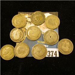 (10) Great Britain Silver Three Pence Coins dating back to 1903. Approximately .3362 ozs. Pure Silve