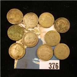 (10) Great Britain Silver Three Pence Coins dating back to 1908. Approximately .3362 ozs. Pure Silve