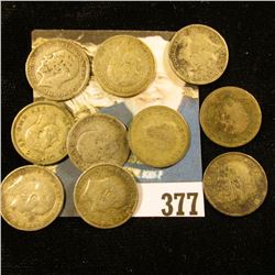 (10) Great Britain Silver Three Pence Coins dating back to 1906. Approximately .3362 ozs. Pure Silve