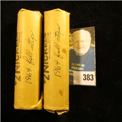 (2) 1964 P Superb Gem BU Rolls of Jefferson Nickels. (80 pcs. total)