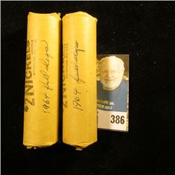 (2) 1964 P Superb Gem BU Rolls of Jefferson Nickels. (80 pcs. total)