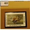 Image 2 : 2001 Arizona Waterfowl $7.50 Stamp depicting a pair of Redhead Ducks, Mint, unsigned, in vinyl page 