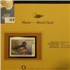 Image 2 : 2001 Maine Waterfowl $2.50 Stamp depicting a Wood Duck, Mint, unsigned, in vinyl page with literatur