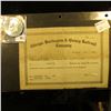 Image 1 : "Chicago, Burlington & Quincy Railroad Company…1913" Engineer License & 1971 S Silver Proof Eisenhow