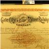 Image 2 : June 17th, 1892 Keokuk, Iowa Stock Certificate No. 3 for 100 Shares of "Gate City Electric Street Ra