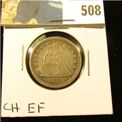 1884 P Better Date Seated Liberty Quarter. Choice EF.