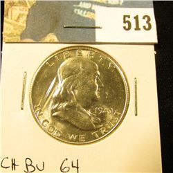 1949 S Franklin Half Dollar. CH BU 64.