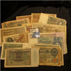 Lot of (20) pieces of German currency dating 1910-1942, various denominations.