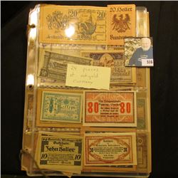 Lot of (24) pieces of German Notgeld currency, most Uncirculated, various denominations.