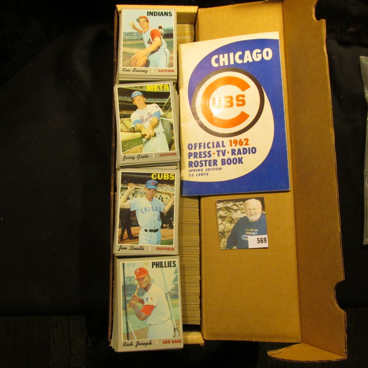 14" Card Stock Box about full of 1970 Topps Baseball Cards; & 1962