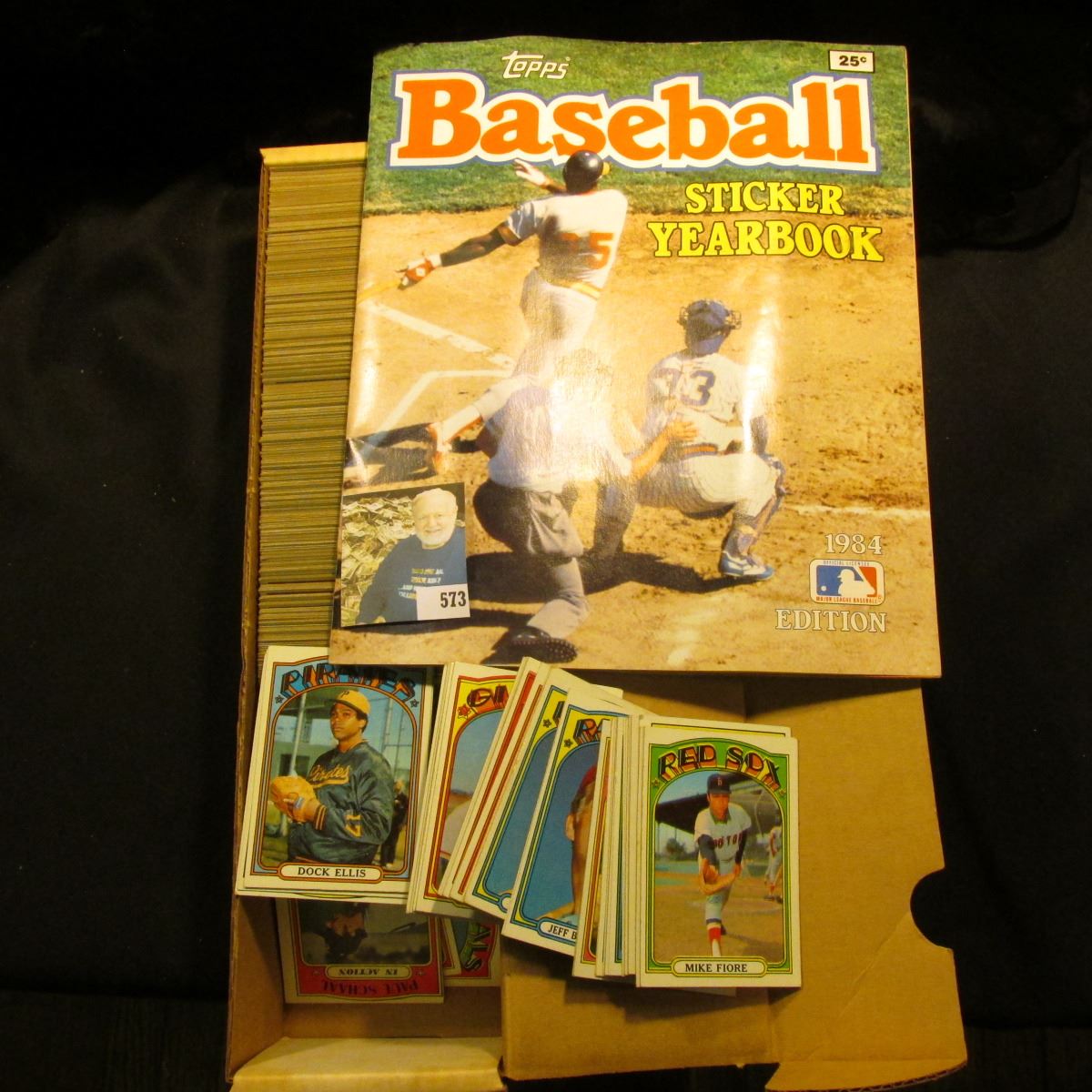 14" Card Stock Box 90 full of 1972 Topps Baseball Cards; & 1984