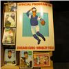 Image 1 : 14" Card Stock Box Partially full of 1969 Topps Baseball Cards; & 1973 Used Official Program 15c "Ch