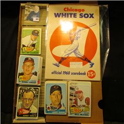 14" Card Stock Box Nearly full of 1965 Topps Baseball Cards; & a used "Chicago White Sox official 19