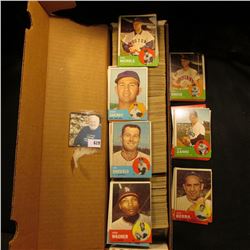 14" Card Stock Box full of 1963 Topps Baseball cards.