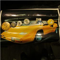 17" x 23" Laminated Poster of a "Lamborghini" in Iowa Hawkeye Colors; & (5) Different 1970-80 Hawkey