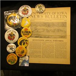 October, 1928 "University of Iowa News Bulletin" describes Seventeenth Annual Homecoming; & (11) Dif