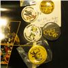 Image 2 : (3) Different Iowa Hawkeye Posters; & (5) Different 1950-80 era Hawkeyes Pinbacks.