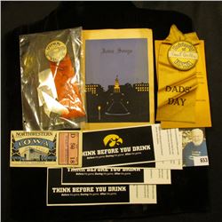 "University of Iowa" ID Pinback with Ribbon with name "Chas. F. Griffin", whom was a Druggist in Map