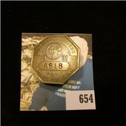 Metal Badge "Licensed Chauffeur 1931 4618 State of Iowa".