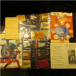 Scorecard with mouse damage "New York Giants 1951"; (2) different 1912 Baseball Score cards; 1992 er