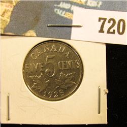 1928 Canada Nickel, EF.