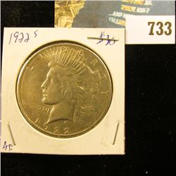 1922 S U.S. Peace Silver Dollar.