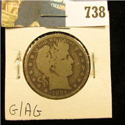 1894 O Barber Half Dollar, G/AG.