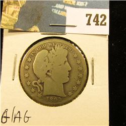 1895 S Barber Half Dollar, G/AG.