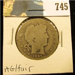1897 S Barber Half Dollar, AG/Fair.