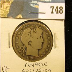 1898 S Barber Half Dollar, VG