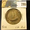 Image 1 : 1920 Pilgrim Tercentenary Commemorative Half Dollar, Choice AU with original toning.