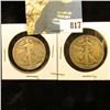 Image 1 : 1917 P & 36 S U.S. Walking Liberty Half Dollars, both Good-VG condition.