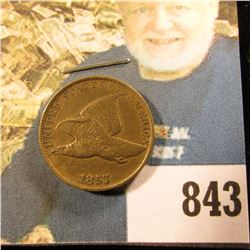 1857 U.S. Flying Eagle Cent, VF.