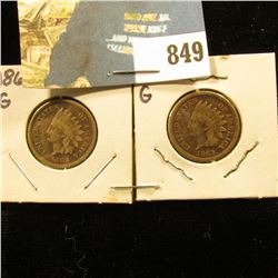 1862 & 1863 Civil War Indian Head Cents. Both Good condition.