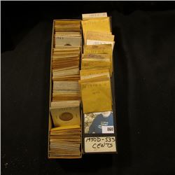 10" Two by Two Stock box full of 1950-53 High grade Lincoln Cents of which many are in manilla envel