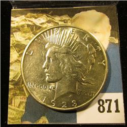 1923 S U.S. Peace Silver Dollar. AU.