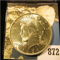 1924 P U.S. Peace Silver Dollar. Gem BU.