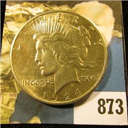 1924 P U.S. Peace Silver Dollar. Uncirculated.