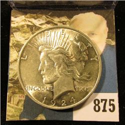 1924 P U.S. Peace Silver Dollar. Uncirculated.