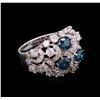 Image 2 : 14KT White Gold 3.41 ctw Fancy Blue Diamond Ring