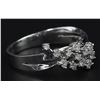 Image 3 : 14KT White Gold 0.30 ctw Cluster Band Ring