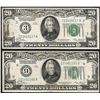 Image 1 : Lot of (2) 1928 $20 Federal Reserve Notes
