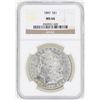 Image 1 : 1887 $1 Morgan Silver Dollar Coin NGC MS66