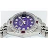 Image 3 : Rolex Stainless Steel Purple Diamond and Ruby DateJust Ladies Watch