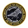 Image 1 : .999 Silver Treasure Island Las Vegas $10 Casino Gaming Token Limited Edition