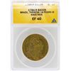Image 1 : 1784-R Brazil 6400 Reis Theresa I & Pedro III Gold Coin ANACS XF40