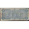 Image 2 : 1864 $5 Confederate States of America Note