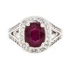 Image 2 : 14KT White Gold 2.76 ctw Ruby and Diamond Ring